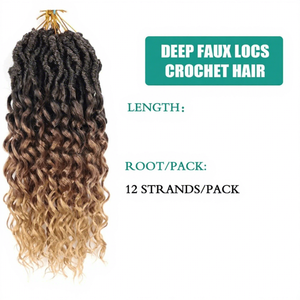 Peluca de ganchillo sintética rizada de 14/24 pulgadas, resistente a altas temperaturas, con doble trama, diseño curvo tipo lombriz, raya <span class=keywords><strong>lateral</strong></span> profunda y suelta - Product Image 1