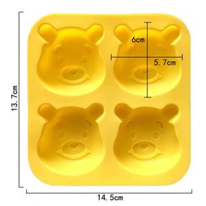 Moule en silicone écologique en forme d'ours mignon à 4 cavités pour bougies, savons, résines, gâteaux – Échantillon gratuit d'usine – OEM/ODM - Product Image 2