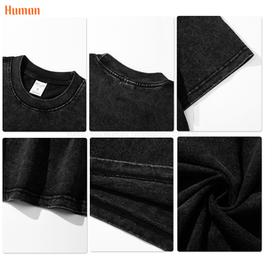 T-shirt Oversize con Lavaggio Acido, Personalizzabile con Grafica e Logo, Taglie Forti, Stile Vintage, in Cotone Pesante da Uomo - Product Image 3