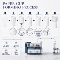 Machine automatique de fabrication d'assiettes et de gobelets en papier, ligne de production d'impression rapide, formage ultrasonique haute vitesse pour boissons chaudes et café artisanal
