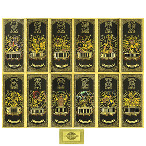 Billete de Oro de 24K de Saint Seiya Zodiac, 12 Tarjetas Coleccionables de Anime, 15x7cm, Doble Cara, Regalo para Fans y Coleccionistas de Astrología - Product Image 1