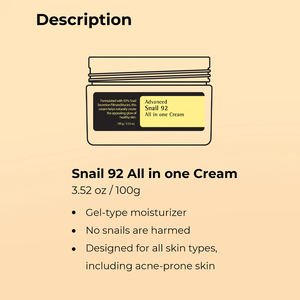 Crema de Caracol Avanzada Coreana para Reparar y Calmar La Piel Sensibilizada Roja <span class=keywords><strong>Fcae</strong></span> Hidratante Antienvejecimiento Acné Caracol Mucina Crema Facial - Product Image 2