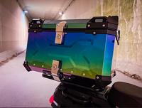 Top case moto en acier inoxydable coloré 85L, durable, étanche, pour moto