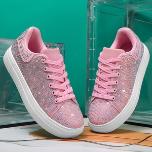 Chaussures de marche compensées respirantes antidérapantes pour femmes avec strass et cristaux, baskets de soirée décontractées et élégantes - Product Image 3