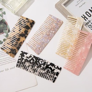Peigne à dents larges en acétate écaille de tortue, grand peigne coloré blanc cassé pour cheveux secs et mouillés, usage domestique - Product Image 3