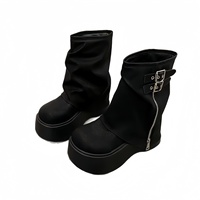 Bottes tube pour femme, Nouveauté automne 2026, Bottines à plateforme robuste, style Martin, douces et cool, souples, rehaussantes, à enfiler, tendance