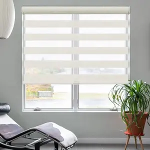 Miễn Phí-stop thiết kế màu be Jacquard vải ngựa vằn Shades không dây phong cách mới Rèm rèm cửa, ngựa vằn Shades Con lăn rèm