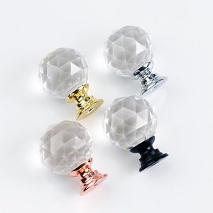 25mm Clear Crystal Furniture Cabinet Drawer Pull <b>Knob</b> Crystal Cabinet Pull handles - Product Image 3