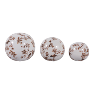 Sfere decorative in ceramica Birds And Blooms Orbs per la casa, il bagno, l'ufficio, il soggiorno, la decorazione delle mensole - Product Image 3
