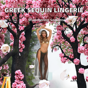 Lencería de San Valentín con Lentejuelas y Encaje, Conjuntos de Lencería para Danza del Vientre y Cosplay, Lencería Exótica Griega Antigua para Halloween, Disfraces para Adultos, TV y Cine - Product Image 2