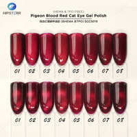 Vernis à ongles gel œil de chat rouge sang de pigeon 15 ml sans HEMA ni TPO, vernis à ongles gel magnétique coloré rouge pailleté, vernis à ongles gel œil de chat magnétique brillant