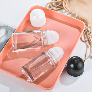 Gran oferta, desodorante transparente de cristal de forma Irregular redonda, rollo <span class=keywords><strong>en</strong></span> botella, esmerilada transparente botella vacía, 30ml, 50ml, botella de aceite de fragancia de Perfume - Product Image 6
