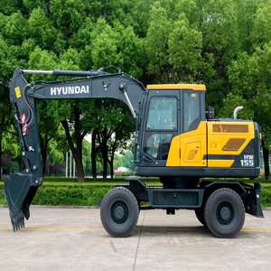 Excavatrice sur pneus HW155 d'origine, 15 tonnes, pour projets municipaux et de construction routière - Product Image 6