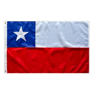 Grosir 100% poliester jual panas 3x5Ft bendera nasional Chili