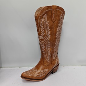 <span class=keywords><strong>Bottes</strong></span> de cow-boy personnalisées SHIKOL pour femmes, broderie classique, grande taille 14, talons blocs à fermeture éclair, <span class=keywords><strong>bottes</strong></span> hautes roses et blanches pour cow-girls - Product Image 5