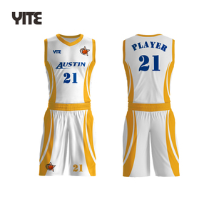 Uniformes de Baloncesto Sublimados en Amarillo y Negro, Diseño Personalizado, Conjuntos de Camisetas de Baloncesto para Hombre - Product Image 3