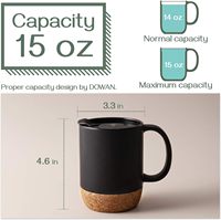 Vente en gros usine : Tasses émaillées 11oz avec base en liège et fond en bois, logo et couleurs personnalisables, écologiques, pour la rentrée scolaire