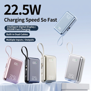 พาวเวอร์แบงค์ 20000mAh 22.5W ชาร์จเร็ว พร้อมสายในตัว พกพาสะดวก รองรับหลายพอร์ตอินพุตและเอาต์พุต - Product Image 1