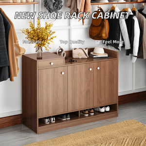 Meuble à chaussures en <span class=keywords><strong>bois</strong></span> d'extérieur, nouveau design, vente chaude, avec porte rabattable, étagères de rangement mobiles pour le salon - Product Image 3