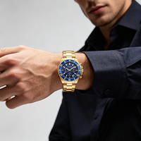 Jam Tangan Pria Sport Mewah Merk Ternama Bahan Stainless Steel Model Terbaru Laris Manis, Quartz Multifungsi