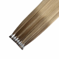 Extensions de cheveux naturels double épaisseur en gros, extensions de cheveux Remy blondes à pointe I en kératine pour salon