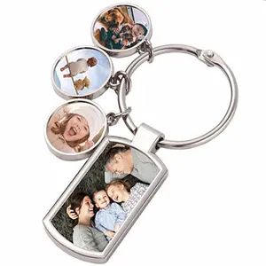 Custom photo keychain blank sublimation keyring die cast zinc alloy sublimated keychain wholesale