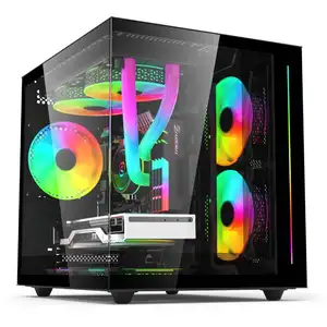 Soeyi, marca personalizada, hardware de ordenador para juegos grande, carcasa de PC de vista completa de gama alta, accesorios, carcasa para juegos, Atx