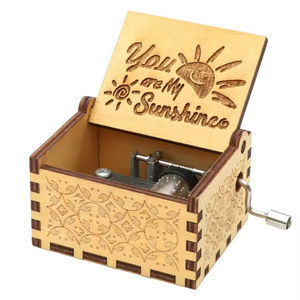 आप मेरे धूप उत्कीर्ण प्रिंट हाथ क्रैंक्ड संगीत बॉक्स लेजर लकड़ी मिनी संगीत बॉक्स नवीनता उपहार - Product Image 3