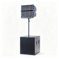Altavoz de Línea Activo Profesional de Rango Completo Híbrido de Amplio Voltaje de 350W 135dB SPL con Conexión RJ45 y Madera Contrachapada de Abedul