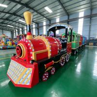 Train miniature de luxe sans rails de style vapeur pour parc d'attractions, capacité 24 places