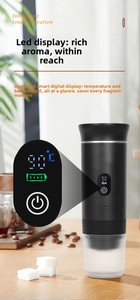 Machine à expresso portable électrique <span class=keywords><strong>verte</strong></span> pour le camping, entièrement automatique, kit rechargeable USB-C, affichage de la température, compatible double capsule - Product Image 2