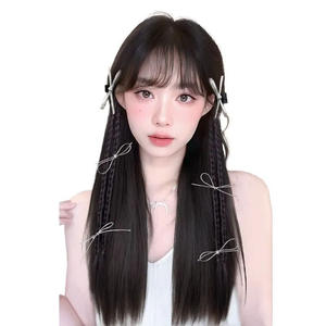 Queue de cheval double tressée style ballet avec pinces, accessoire capillaire en fibre haute température pour usage quotidien, style chinois moderne - Product Image 4