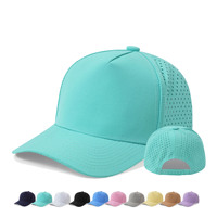 Cappello da camionista a tinta unita ad asciugatura rapida con fori, a tesa corta, da uomo e donna, per coppie, a 5 pannelli, leggero, semplice, sottile, stile baseball