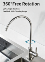 Robinet purificateur d'eau de cuisine moderne et minimaliste en acier inoxydable, monocommande, finition brossée, raccord 1/2 pouce, céramique simple