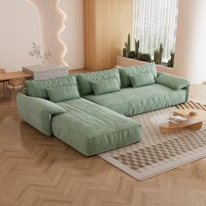 Conjunto de sofá elegante <span class=keywords><strong>y</strong></span> suave para sala de estar, lo último en tela, sofá en forma de L, sofá de nube de terciopelo de alta calidad para el hogar, gran oferta, <span class=keywords><strong>bonitos</strong></span> sofás - Product Image 2