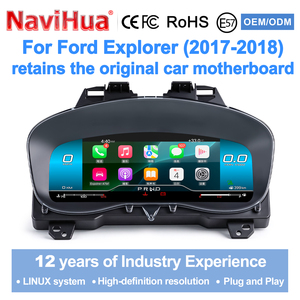 หน้าปัดดิจิตอลดีไซน์ใหม่ Navihua อัพเกรดมาตรวัดความเร็วแบบ LCD พร้อมแผง Carplay สำหรับ Ford Explorer ปี 2017-2018 - Product Image 1