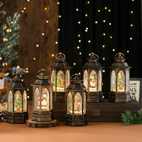 Lanterne musicale rotative Art Déco lumineuse avec effet de neige hexagonal et injection d'eau, décorations de Noël, cadeau, lanterne cheval