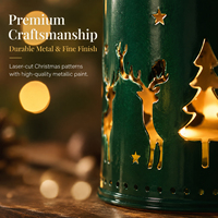 Lampe LED de Noël en métal creux, rechargeable, étanche IP44, commande par bouton, utilisation intérieure/extérieure, décoration festive pour la maison