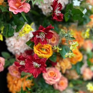 Arche fine cadre accrocher fleur <span class=keywords><strong>Orange</strong></span> Rose entrelacé fleur <span class=keywords><strong>vignes</strong></span> arc de fleur artificielle pour mariage coin Arrangement - Product Image 4