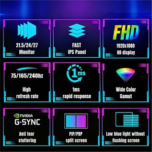 Moniteur de jeu LCD IPS sans cadre de <span class=keywords><strong>24</strong></span> pouces, 165 Hz, 1080p HDR, avec temps de réponse de 1 ms et 99 % sRGB pour le jeu sur PC et le télétravail - Product Image 2