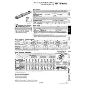 Catégorie de produit Cylindre sans tige pneumatique SMC MY1M25-200 cylindres mécaniquement articulés - Product Image 1