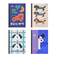 Cuaderno B5 Relax Coffee con Diseño de Cachorro, Encuadernación Cosida, Cubierta de Papel, para Estudiantes, Diario, Regalo