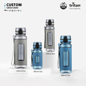 Bouteille d'eau réutilisable Tritan 520 ml sans BPA pour étudiants, avec infuseur à thé, corde et ouverture pour boire directement - Logo personnalisé - Product Image 1