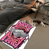 Decor Area Rugs Carpet Floor Mat for Living Room One Hundred Dollars Area Rugs 100 Hundred Dollar Bill logo Money Rug Money