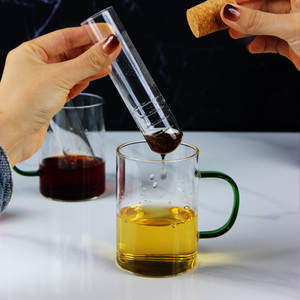 Vetro portatile infusore di tè tubo di vetro con legno tappo per la preparazione del tè creativo tazza da tè per caffè e tè - Product Image 4