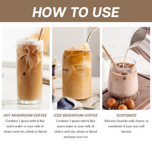 קפה נמס מותג פרטי, מועשר באנרגיה, חיזוק חיסוני, קולגן, חלבית, קפה פטריות, חלב שקדים - Product Image 5