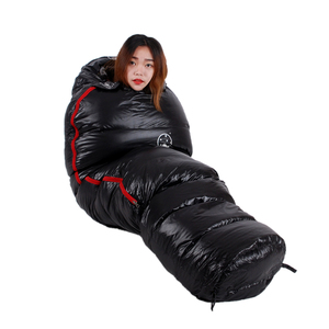 Saco de dormir negro para acampar al aire libre, saco de dormir al aire libre para acampar, muy cálido, estilo <span class=keywords><strong>momia</strong></span>, para viaje, 4 estaciones - Product Image 2