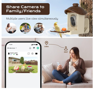 Cámara para Comedero de Aves de Alta Calidad al por Mayor, 2K HD, Panel Solar, Tarjeta de 32 GB, 4 en 1, Percha, Disfruta de la Observación de Cerca, Inalámbrica, para Exteriores - Product Image 4