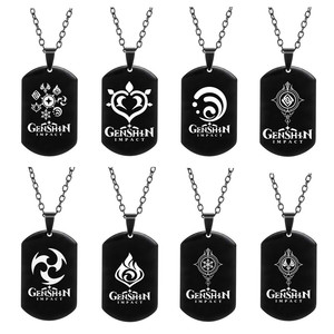 Anime juego <span class=keywords><strong>Genshin</strong></span> impacto collares elemento símbolo Halloween Moda hombre mujer Cosplay accesorio regalos - Product Image 2