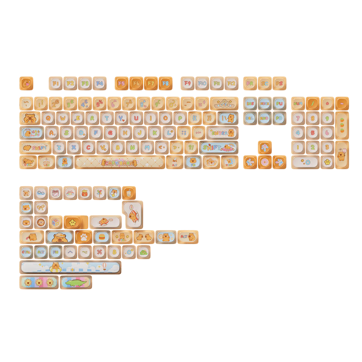 Ensemble de touches Akko Capybara Pudding (140 touches)